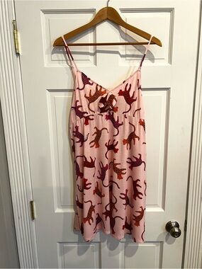 NWOT Shady Lady Pink Leopard Print Satin Sleep Slip XL